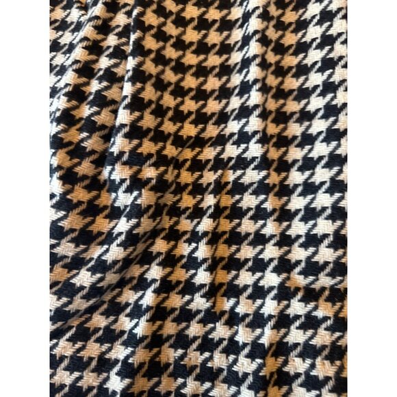 Vintage Black & White Houndstooth A-Line Skirt Wool Skirt Small Academia - Picture 2 of 4